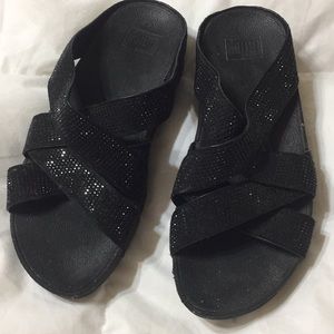 Fitflop Black Sparkle Sandals